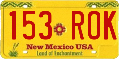 NM license plate 153ROK