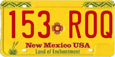 NM license plate 153ROQ