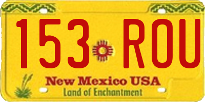 NM license plate 153ROU
