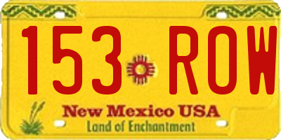 NM license plate 153ROW