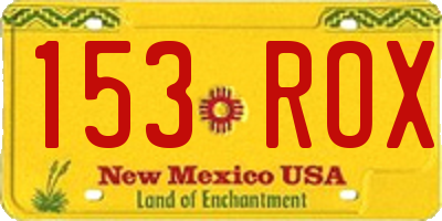 NM license plate 153ROX