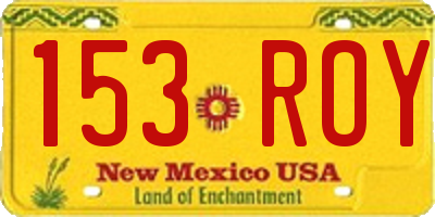 NM license plate 153ROY