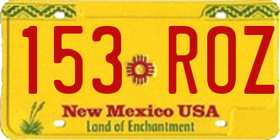 NM license plate 153ROZ