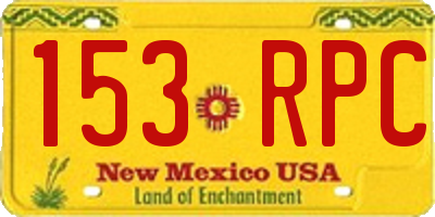 NM license plate 153RPC