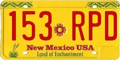 NM license plate 153RPD