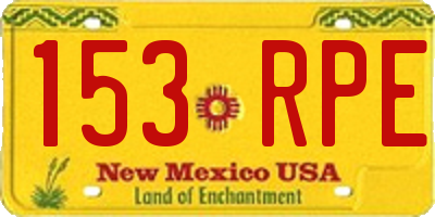 NM license plate 153RPE