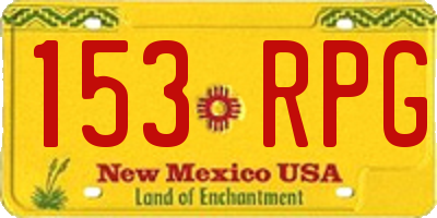 NM license plate 153RPG