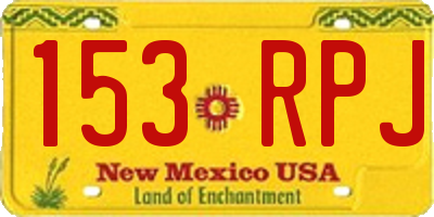 NM license plate 153RPJ