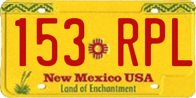 NM license plate 153RPL