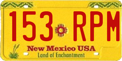 NM license plate 153RPM