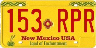 NM license plate 153RPR