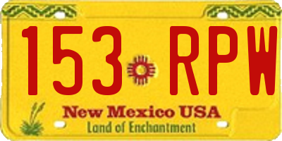 NM license plate 153RPW