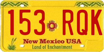 NM license plate 153RQK