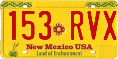 NM license plate 153RVX