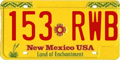 NM license plate 153RWB