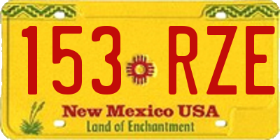 NM license plate 153RZE