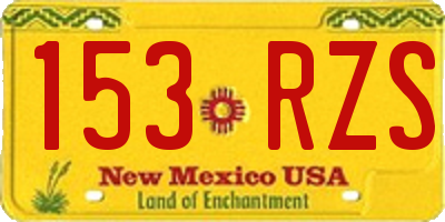 NM license plate 153RZS