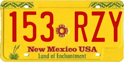 NM license plate 153RZY