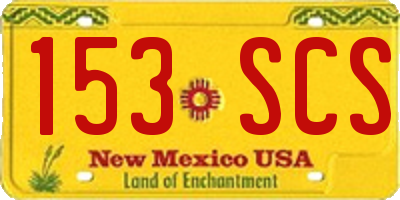 NM license plate 153SCS