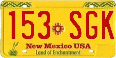 NM license plate 153SGK
