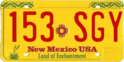 NM license plate 153SGY
