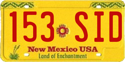 NM license plate 153SID