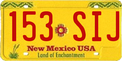 NM license plate 153SIJ