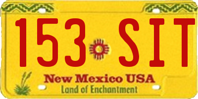 NM license plate 153SIT