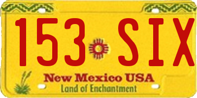 NM license plate 153SIX