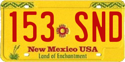 NM license plate 153SND