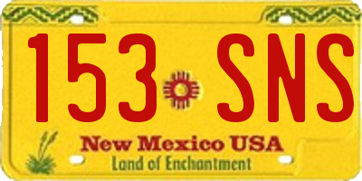 NM license plate 153SNS