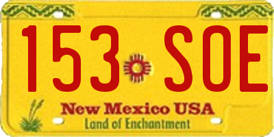 NM license plate 153SOE