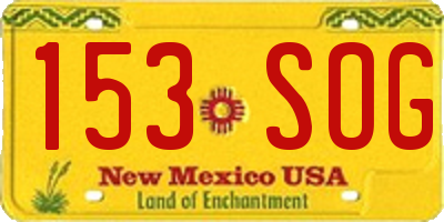 NM license plate 153SOG