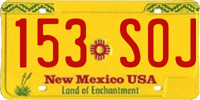 NM license plate 153SOJ