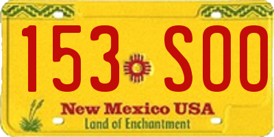 NM license plate 153SOO