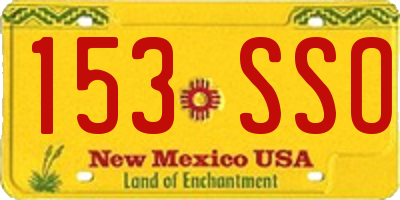 NM license plate 153SSO