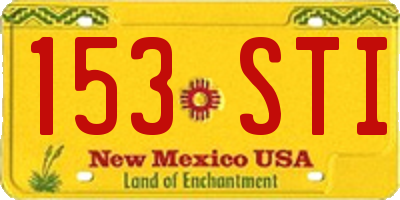 NM license plate 153STI