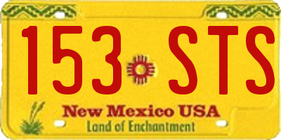 NM license plate 153STS