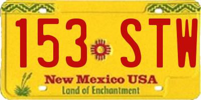NM license plate 153STW