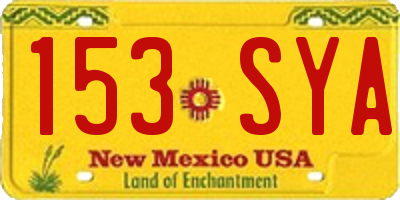 NM license plate 153SYA