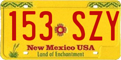 NM license plate 153SZY