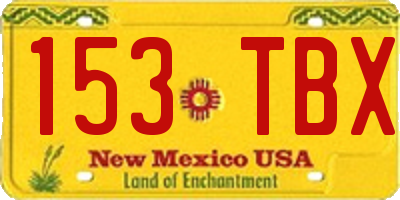 NM license plate 153TBX