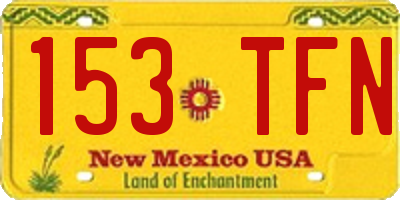 NM license plate 153TFN