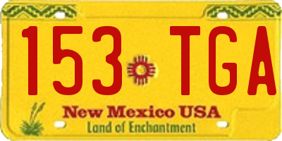 NM license plate 153TGA