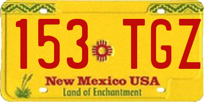 NM license plate 153TGZ
