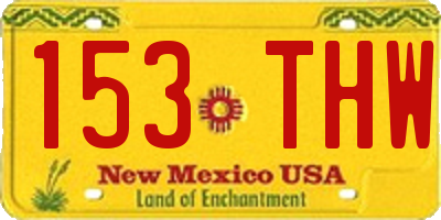 NM license plate 153THW
