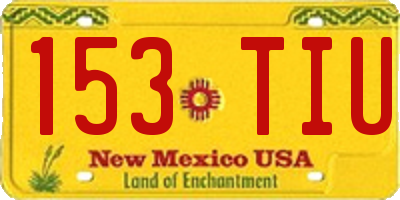 NM license plate 153TIU