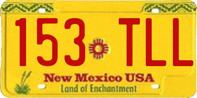 NM license plate 153TLL