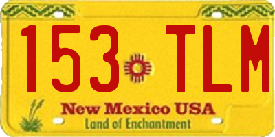 NM license plate 153TLM