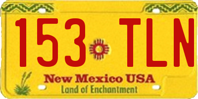 NM license plate 153TLN